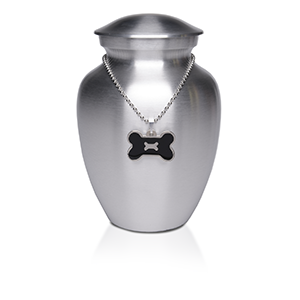 Medium Affordable Alloy Cremation Urn Silver Colour