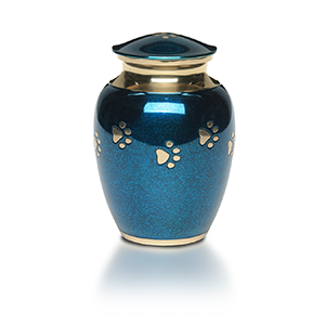 Medium Classic Paw "Forever Paws" Pet Cremation Urn - Blue Marble