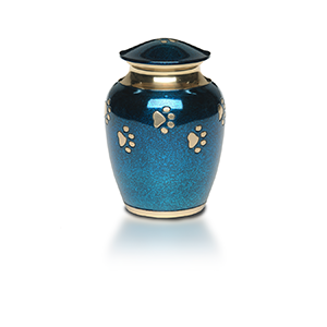 Small Classic Paw "Forever Paws" Pet Cremation Urn - Blue Marble